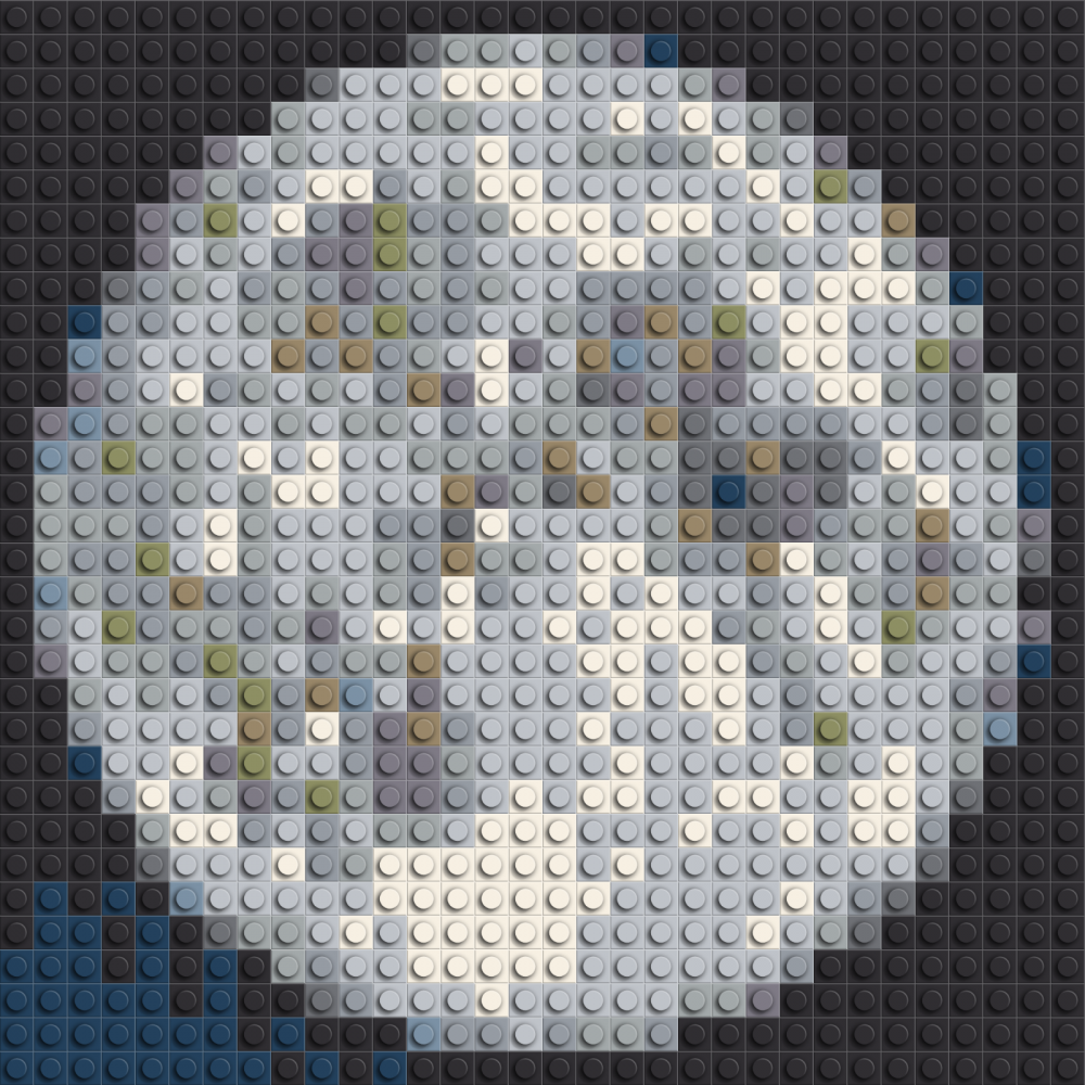 Klemmbaustein-Mosaik 'Mond' von brixio®
